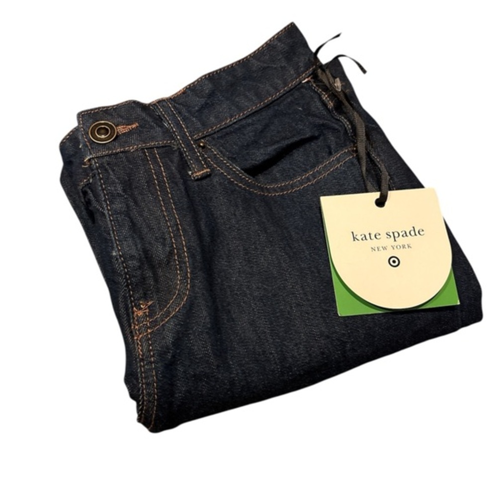 Kate Spade Cropped Wide Leg Jeans Cuffed Hem - Size 00